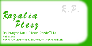 rozalia plesz business card